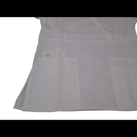 Utility Girl Womens Natural White Uniform Medical Nurse Scrub Top Size S DEFECT​ - Picture 6 of 12